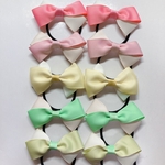 ハンドメイド　リボン　7センチくらい　10個セット　パステル　ピンク　ブルー　小学生　幼稚園