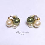 コットンパール&ビジューピアス