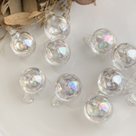 【2個】18mm水入りシャボン玉ガラスチャーム