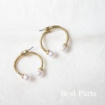 4pcs ピアスパーツ パールフープ