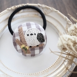 【専用】シマエナガ刺繍ヘアゴム♩たんぽぽの刺繍✧*｡