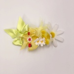 犬アクセサリー★イエローチェックヘッドドレス★