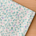 50*50【Wガーゼ】watercolor dot／グリーン《 生地 コットン 綿 ダブルガーゼ ガーゼ ドット 丸 マスク ハンカチ スタイ 爽やか 》