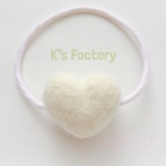 再販♡ふわもこハート♡のヘアアクセサリー  Marshmallow White♡ 白