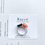 onxy＋orange jade geometry ringステンレスリング サイズフリー
