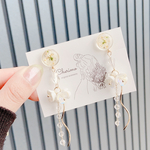 週末再販予定★新作♡*°ドライフラワーレジン×ゆらゆらロング   イヤリング　ピアス