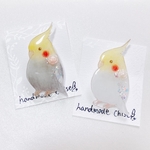 ☆リニューアル☆オカメインコ　ローズブローチ