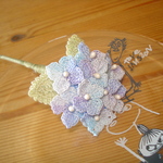 mixカラーの紫陽花ブローチ