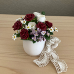 薔薇のアレンジカップ  b  樹脂粘土 ミニチュア