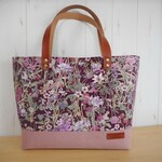 bontaruさま専用　リバティ　ワイルドフラワーズ　ワイン＆帆布のマチ広トートバッグ　