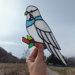 doglikebird様専用　ステンドグラス　セキセイインコ　サンキャッチャー
