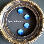 【絵画シリーズ】 Luna sul mare 1粒 ピアス イヤリング