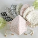 【送料無料】アクセサリー付＊抗菌・抗ウイルス♡お花刺繍＊立体マスク