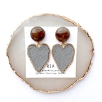 ♢brown grey heartピアス/イヤリング♢