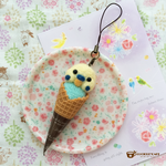 【受注販売】インコアイス(.• ө •.)ストラップ・セキセイインコ（パステルレインボー）