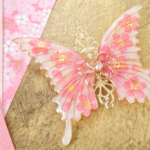 小春桜の蝶バレッタ（hair ornaments of cherryblossom butterfly〜Spring Sunlight〜）