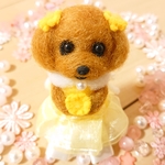 羊毛フェルト たんぽぽお姫様 トイプードル ♬.*ﾟ 犬 ぬいぐるみ ミニチュア