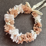 ベビー・キッズ　花かんむり　花冠《スモーキーピンク・ホワイト》　はなかんむり　くすみピンク