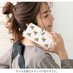 送料無料 スマホケース 全機種対応 手帳型ケース テディベア　dia-112