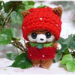 ✿１様ご依頼分✿あみぐるみ✿いちごコスプレ🍓柴犬ちゃん♪