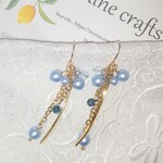 【ご依頼品】ペールブルーパール ピアス 14KGFフック