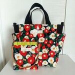 椿と猫🌸トートバッグ＆バネ口ポーチ