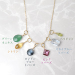 ②【訳あり限定1点】6点チャーム付き40cmネックレス/14kgf