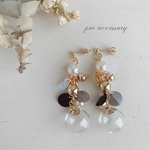 『再販しました♡』ガラスドーム×スパンコールピアス