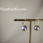 cotton pearl french hook pierce(Luxury Violet)