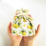 受注生産【フランス生地】レモン巾着ポーチ(Sサイズ)
