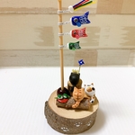 鯉のぼりとねこ