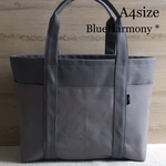 【帆布トートバック】A4サイズ・グレー×ライラック・通勤バック・マザーズバック・A4対応・軽量バック