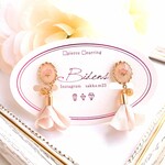 春♡やわらかなピンクのアリッサムとタッセルピアス/イヤリング　No.46