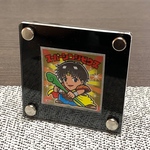 ビックリマンチョコ用・黒枠フレーム アクリル スクリューダウンスタンド 1枚用