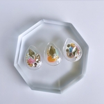glass drop 3way nuance clear color gold Earrings ①