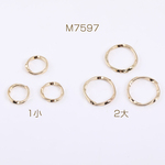 M7597-2  18個  デザイン丸カン ツイストD 2サイズ ゴールド  3×（6ヶ）