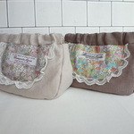 ご予約品　リバティ　ぺブル　マルチカラー　パステルカラー　レース　バネポーチ　２点