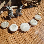 レトロ！ホワイト ボタン   マンテル ブレスレット 
