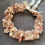 ベビー・キッズ　花かんむり　花冠《スモーキーピンク・デイジー》　はなかんむり