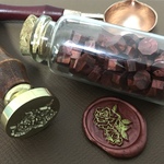 シーリング　セット　薔薇　スタンプ　ワックス　ワインレッド