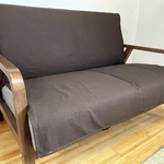 紐固定式中掛けソファカバー　ロゼッタ：バーントアンバー　横幅100×長さ150cm