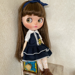 blythe outfit ミモザ刺繍ワンピース(ネイビー)