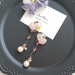 ꫛꫀꪝ✧‧˚  桜ピンク☆ロングゆらゆらコットンパール  ピアス/イヤリング