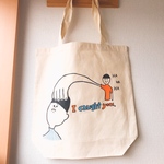 　【sale】つーかまえた　手描きエコバッグ　1 新作