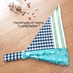 大人用♬【バブーシュカ風三角巾】*太めのストライプ*Navy チェック*北欧花柄*