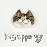 【送料無料】お鼻がピンクなキジトラ ハチワレ 猫 刺繍 ブローチ ヘアゴム ねこ かぎしっぽ7 プレゼント ギフト ハンドメイド アクセサリー