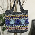 （sale)31-3.夏糸の花モチーフがアクセントのサマーバッグ