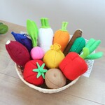 フェルトの立体野菜12個セット★赤パプリカ★おままごと野菜★フェルトままごと★食育にも！