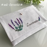 🌿ふた付き手刺繍ポケットティッシュケース『ラベンダー』