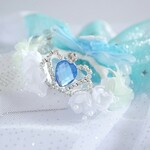 プリンセス花冠（ミントグリーンヴェール）　うさぎ花冠 　Ｓサイズ　 ペット用